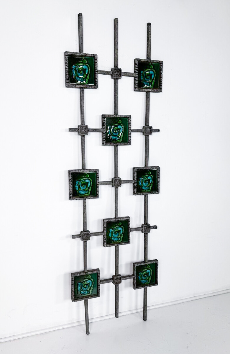 Mid-Century Modern Brutalist Wall Sculpture, Ceramic and Cast Aluminium, 1970s