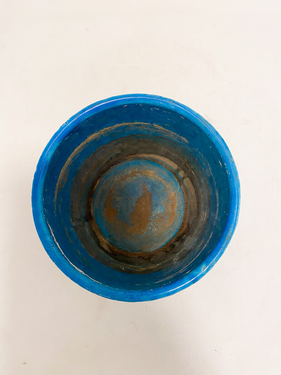 mid-century modern cermaic bowl of the serie Rimini Blu by Aldo Landi for Bitossi, Italy, 1960