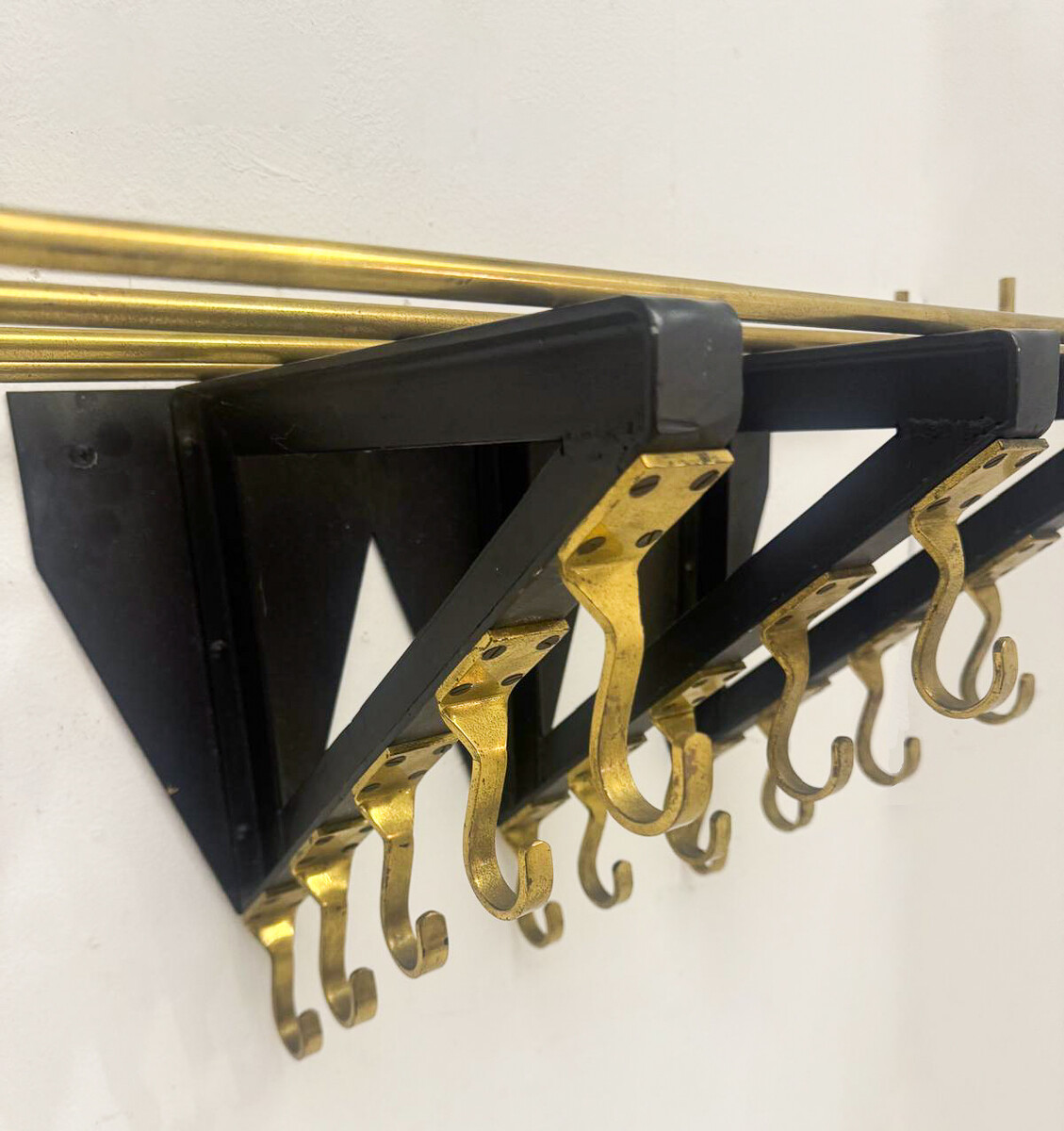 Mid-Century Modern Coat rack, Brass, 1970s - 2 available