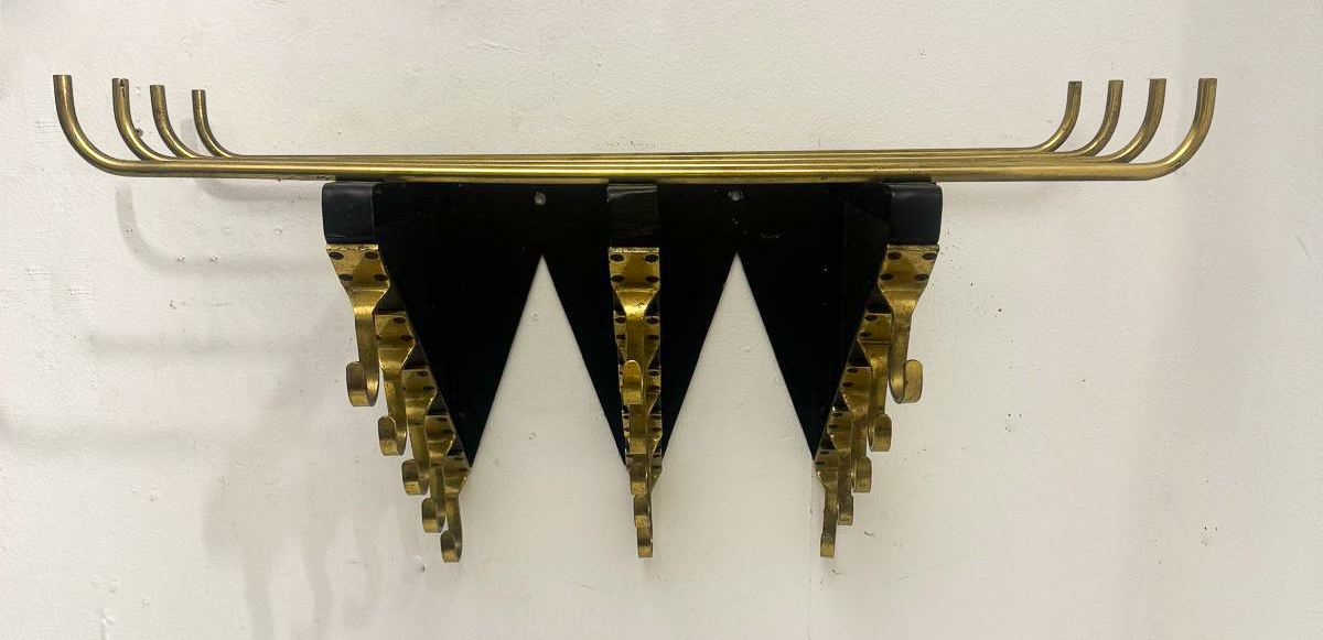 Mid-Century Modern Coat rack, Brass, 1970s - 2 available