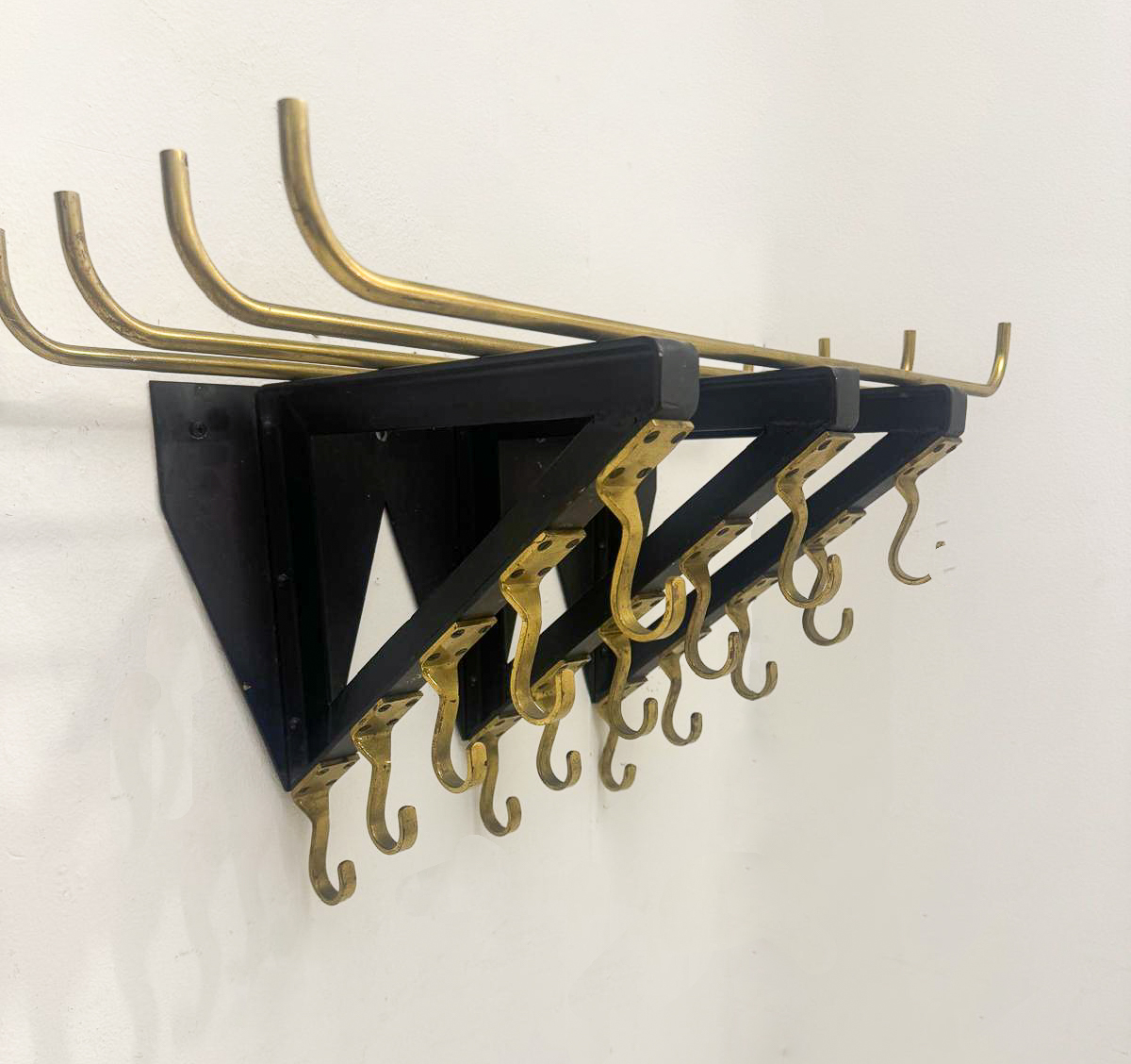 Mid-Century Modern Coat rack, Brass, 1970s - 2 available