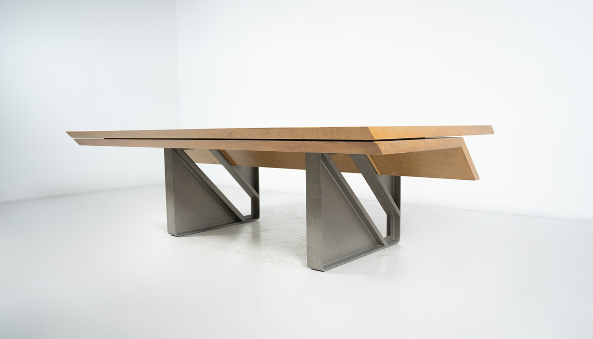 Mid-Century Modern Diagonal Desk By Giovanni Offredi for Saporiti