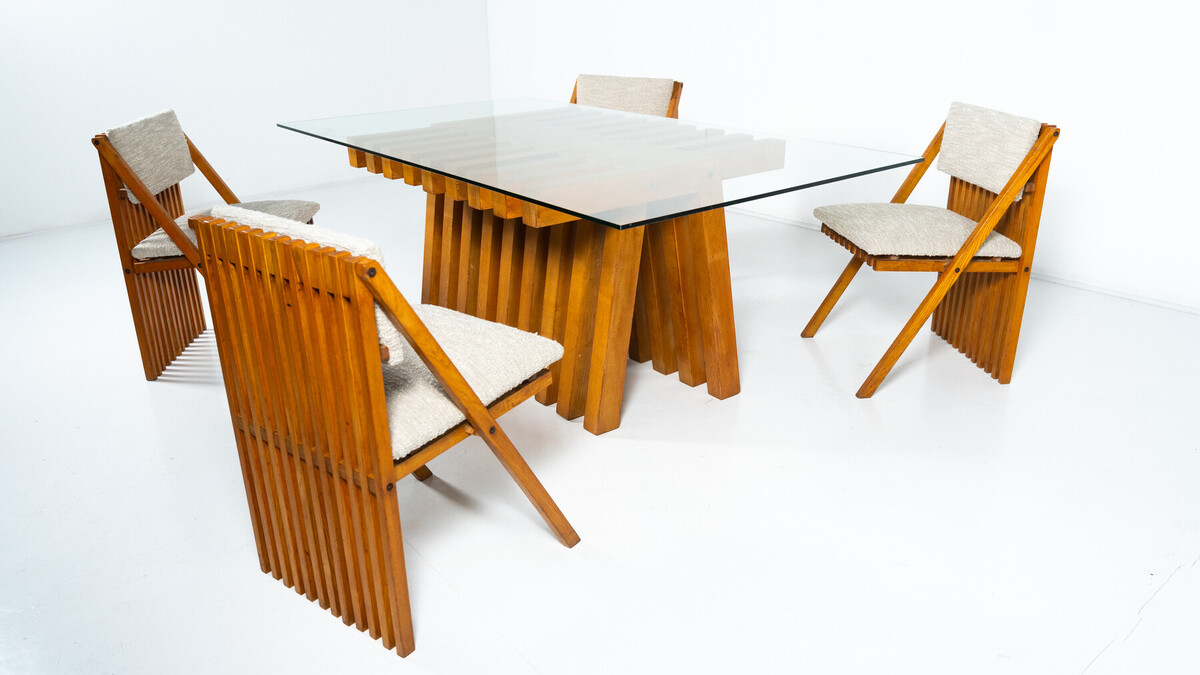 Mid-Century Modern Dining Table Set 