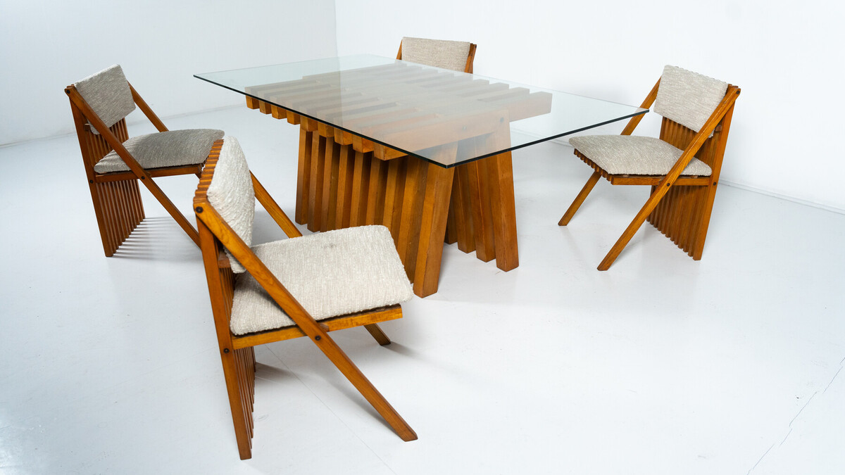 Mid-Century Modern Dining Table Set 