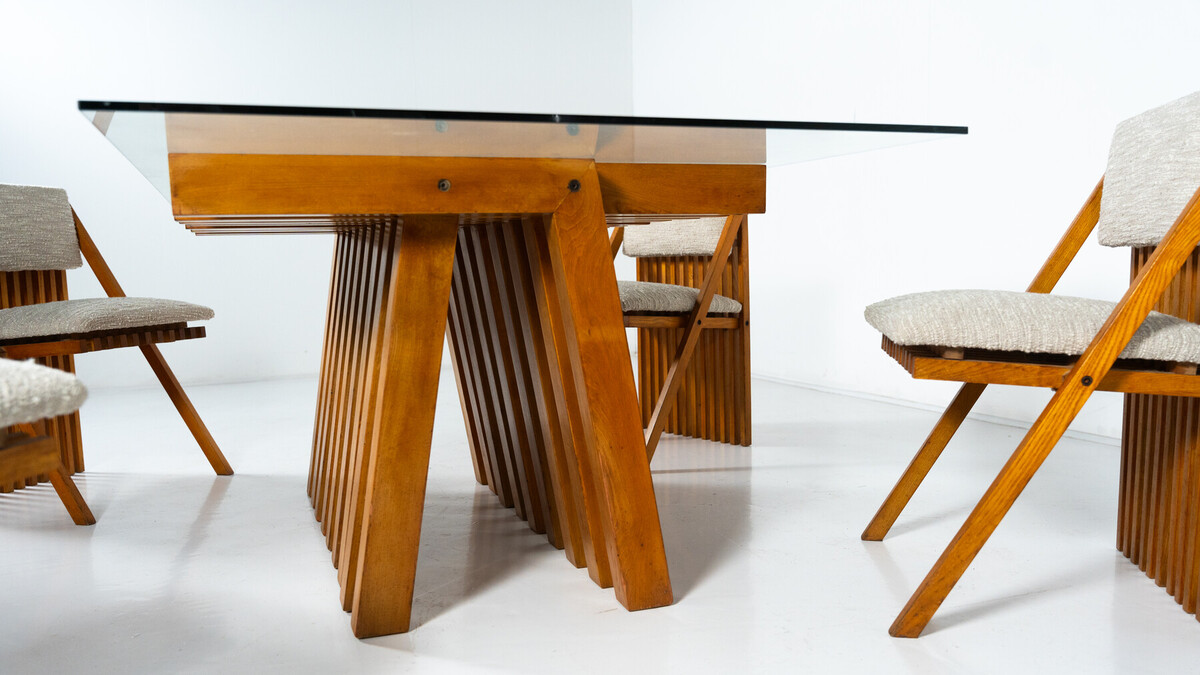 Mid-Century Modern Dining Table Set 