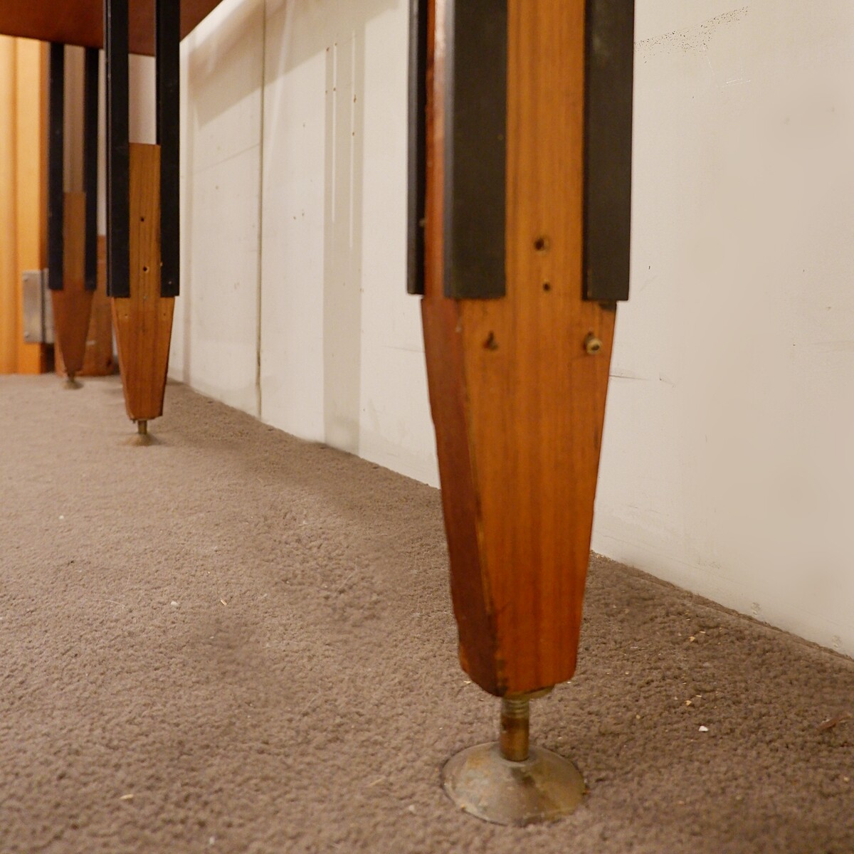 Mid Century Modern Italian Floor to Ceiling teak Wall Unit - 1960s