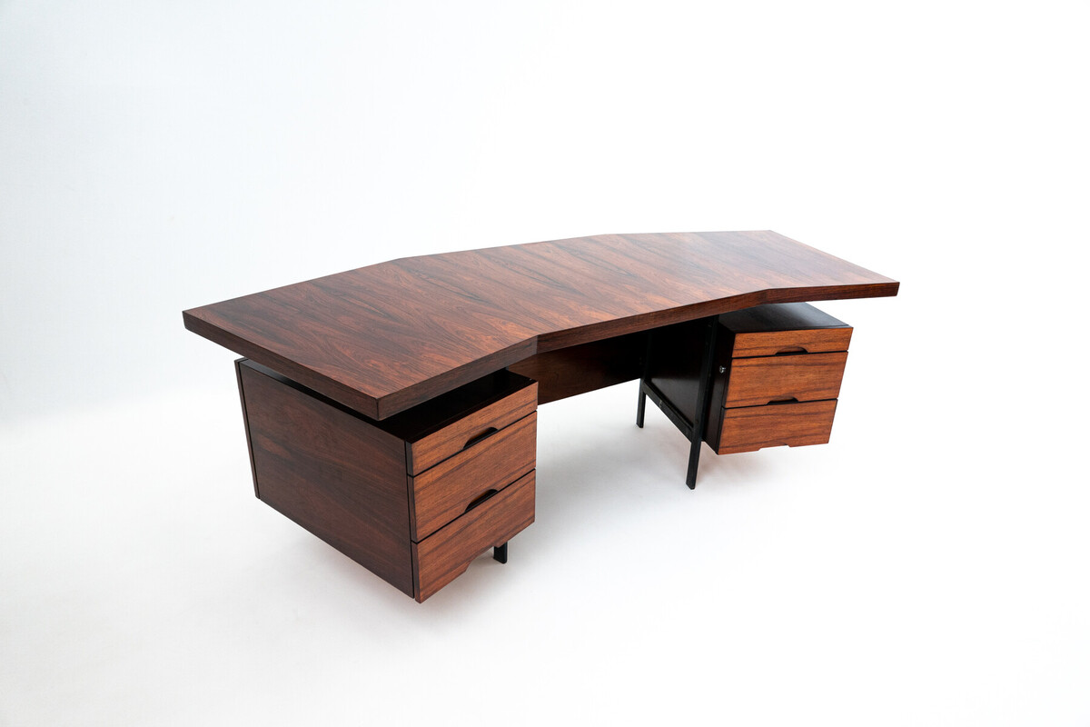 Mid-Century Modern Italian Wooden Desk with Drawers, Italy, 1960s