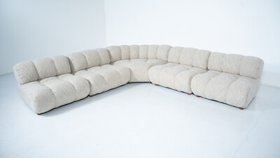 Mid-Century Modern Murano Sectional Sofa by Guiseppe Murani, Italy, 1970s - New Upholstery