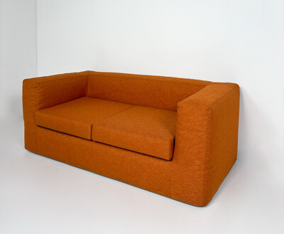 Mid-Century Modern Orange Two-Seater Sofa, Italy