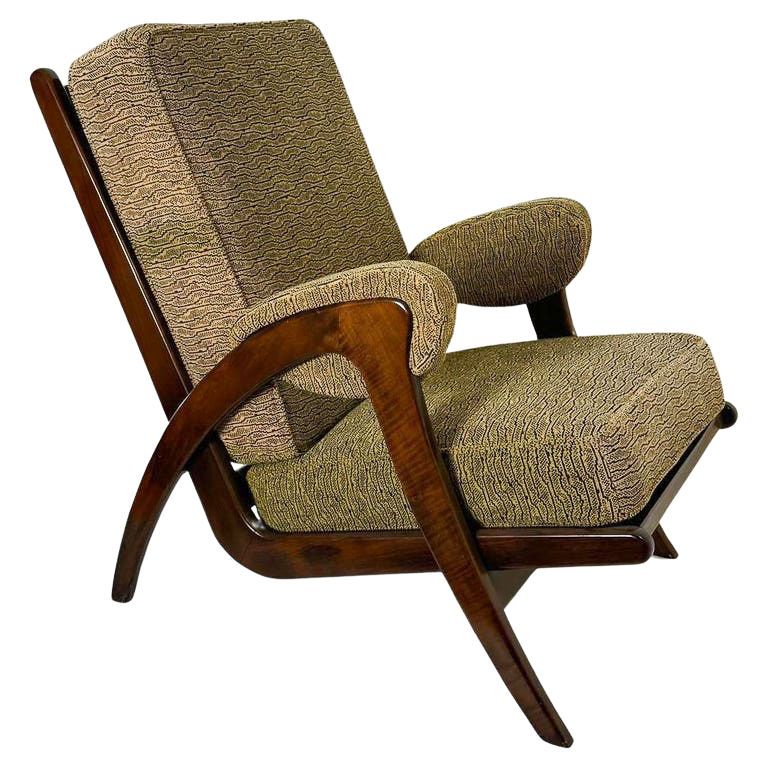 Mid-Century Modern Pair of Armchairs, 1950s, Orignal Upholstery