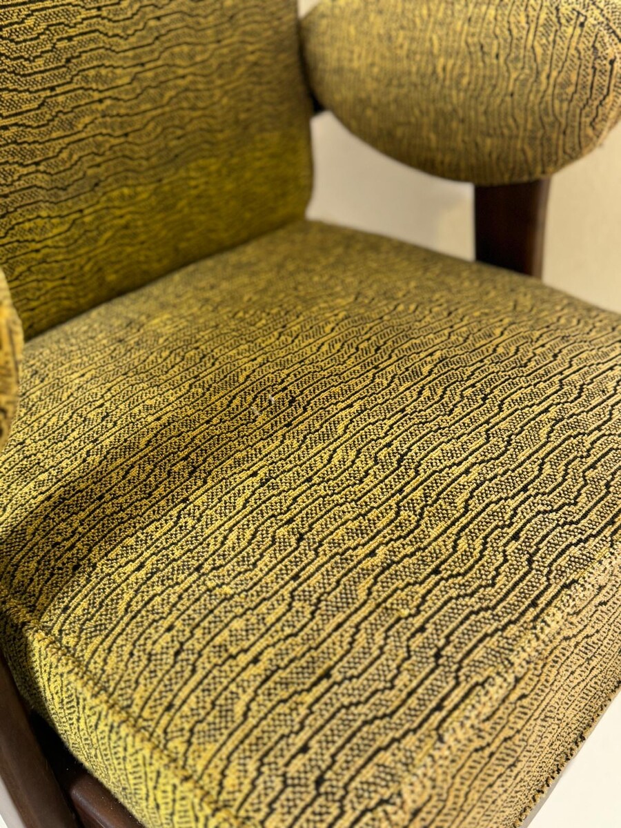 Mid-Century Modern Pair of Armchairs, 1950s, Orignal Upholstery