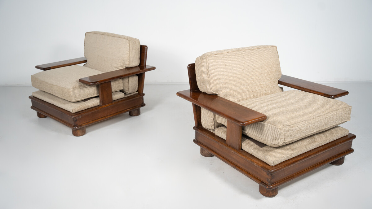 Mid-Century modern Pair of Italian Armchairs by Mobil Girgi,1960s