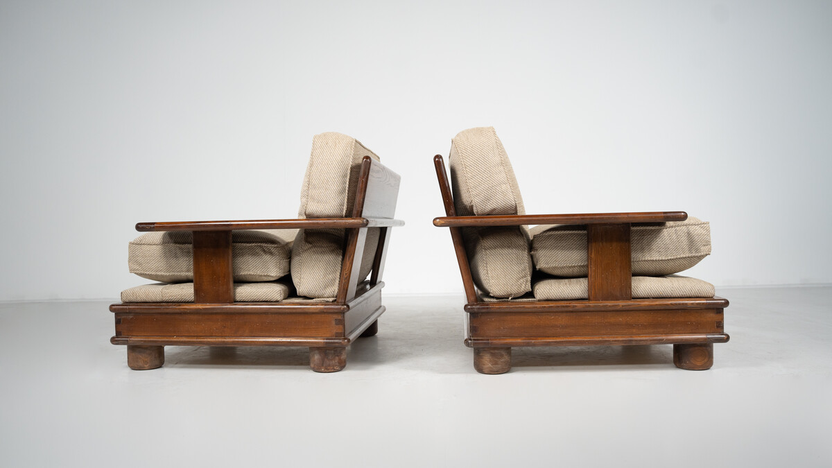 Mid-Century modern Pair of Italian Armchairs by Mobil Girgi,1960s