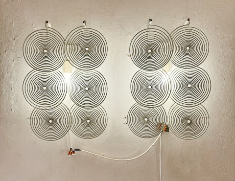 Mid-Century Modern Pair of Metal Wall Lights, Italy, 1960s