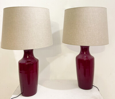 Mid-Century Modern Pair Of Murano Table Lamps, Venini