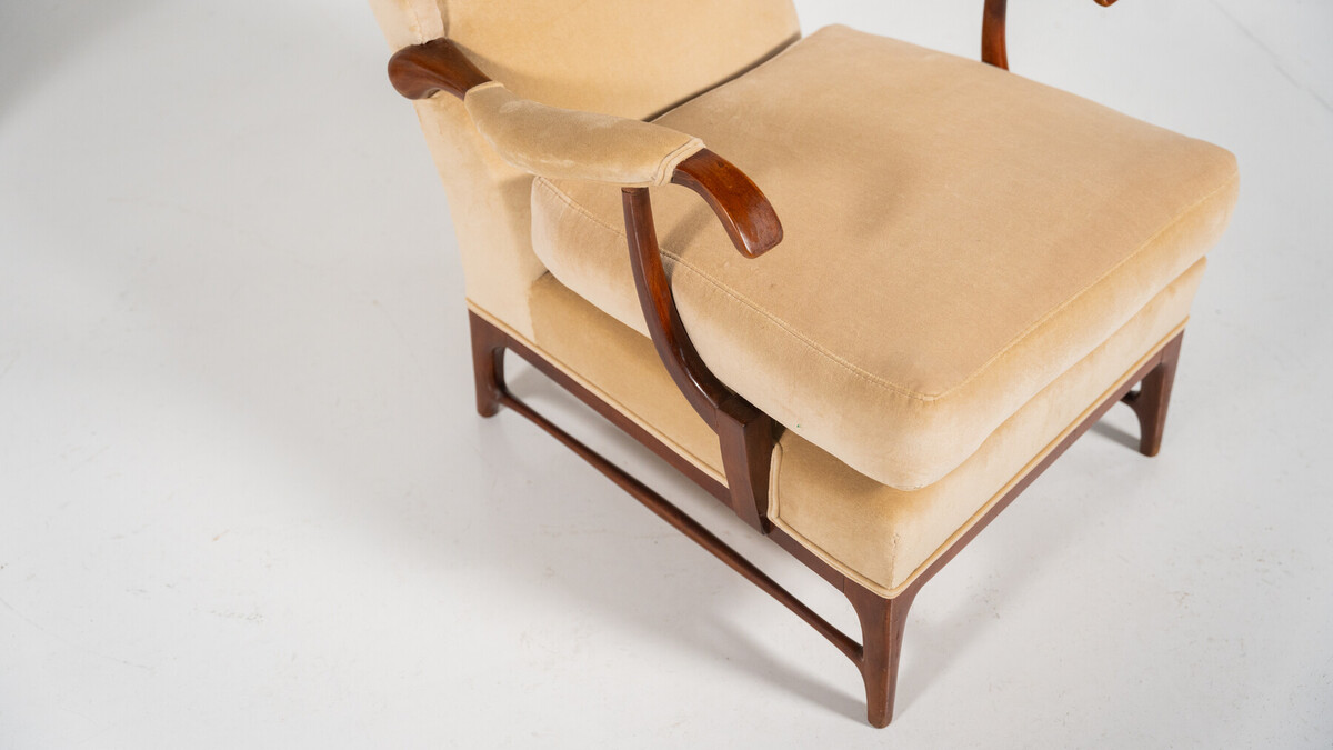 Mid-Century Modern Pair of Paolo Buffa Armchairs, 1950s - New Upholstery