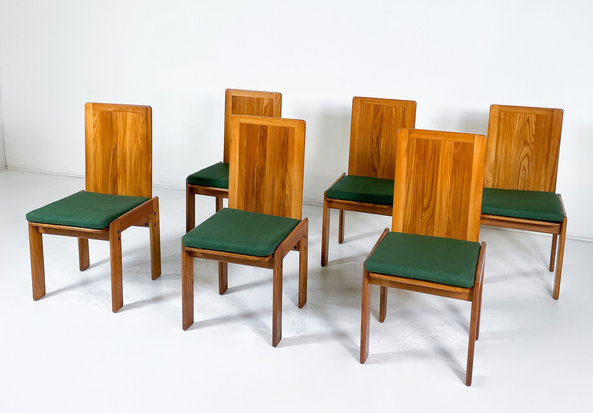 Mid-Century Modern Set of 6 Dining Chairs by Romanutti, Italy, 1970s