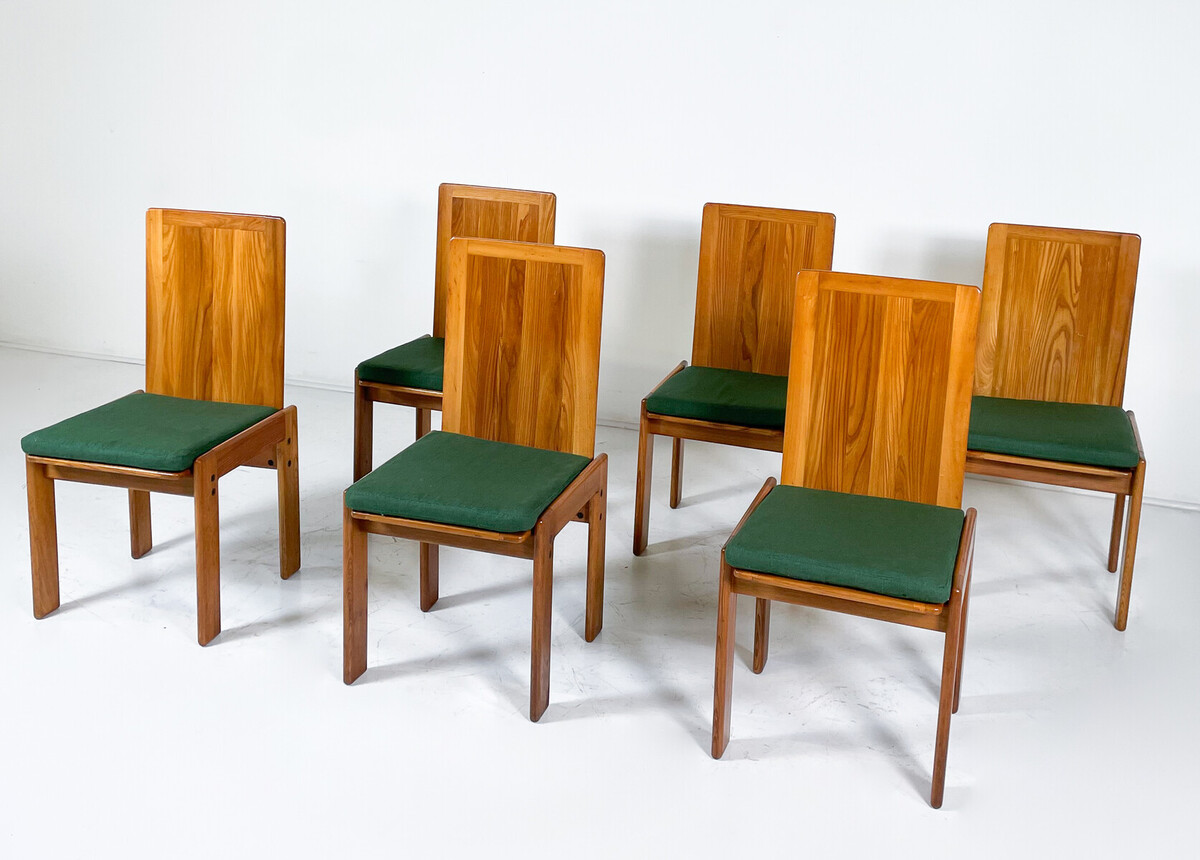 Mid-Century Modern Set of 6 Dining Chairs by Romanutti, Italy, 1970s