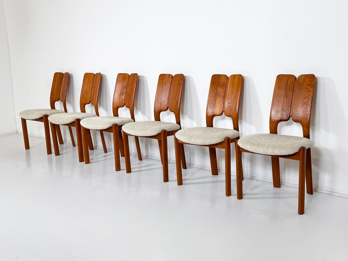 Mid-Century Modern Set of 6 Scandinavian Chairs, 1960s