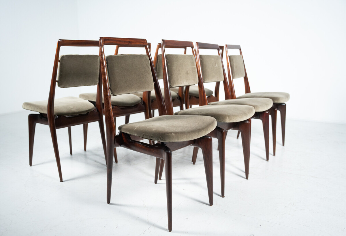 Mid-Century Modern Set of 8 Chairs by Vittorio Dassi, Italy, 1950s