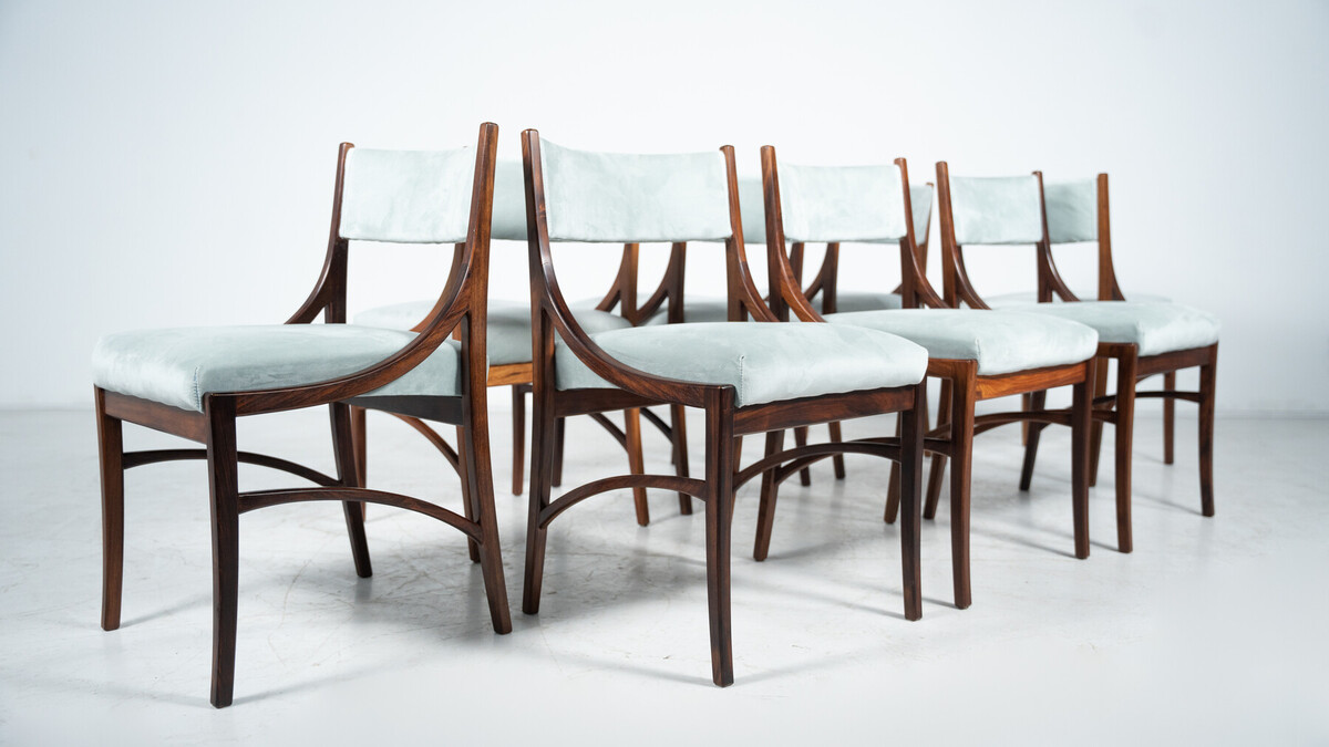 Mid-Century Modern Set of 8 Dining Chairs Model 110 by Ico Parisi for Cassina, 1960s