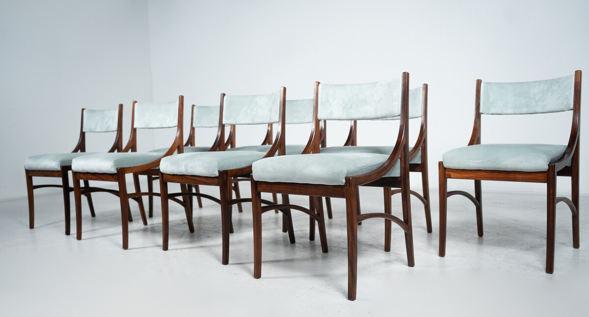 Mid-Century Modern Set of 8 Dining Chairs Model 110 by Ico Parisi for Cassina, 1960s