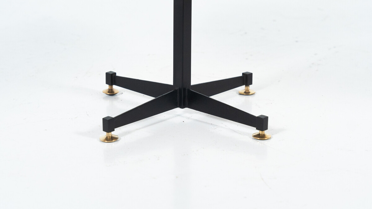 Mid-Century Modern Side Table, Wood and Brass, Italy