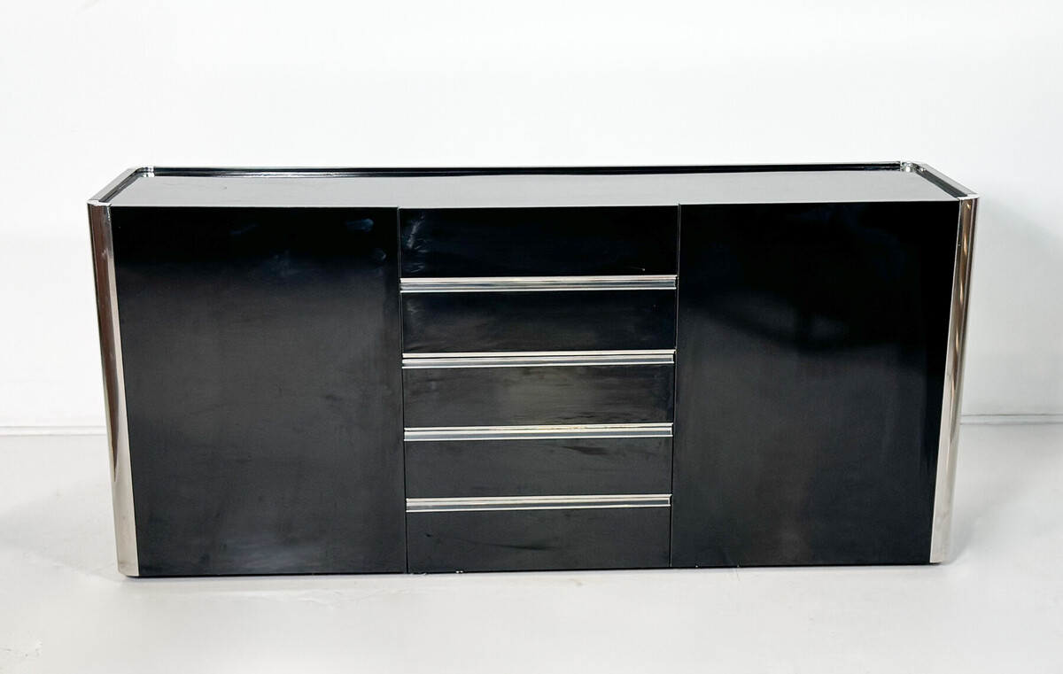 Mid-Century Modern Sideboard by Willy Rizzo for Mario Sabot, 1970s