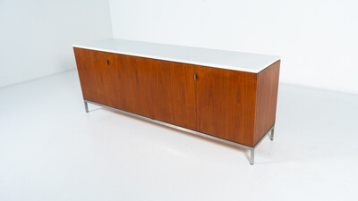 Mid-Century Modern Sideboard, Wood and marble, Italy, 1970s