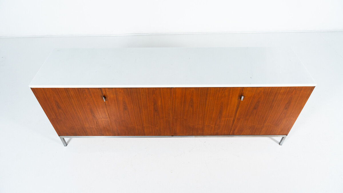 Mid-Century Modern Sideboard, Wood and marble, Italy, 1970s