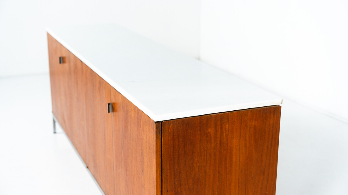 Mid-Century Modern Sideboard, Wood and marble, Italy, 1970s