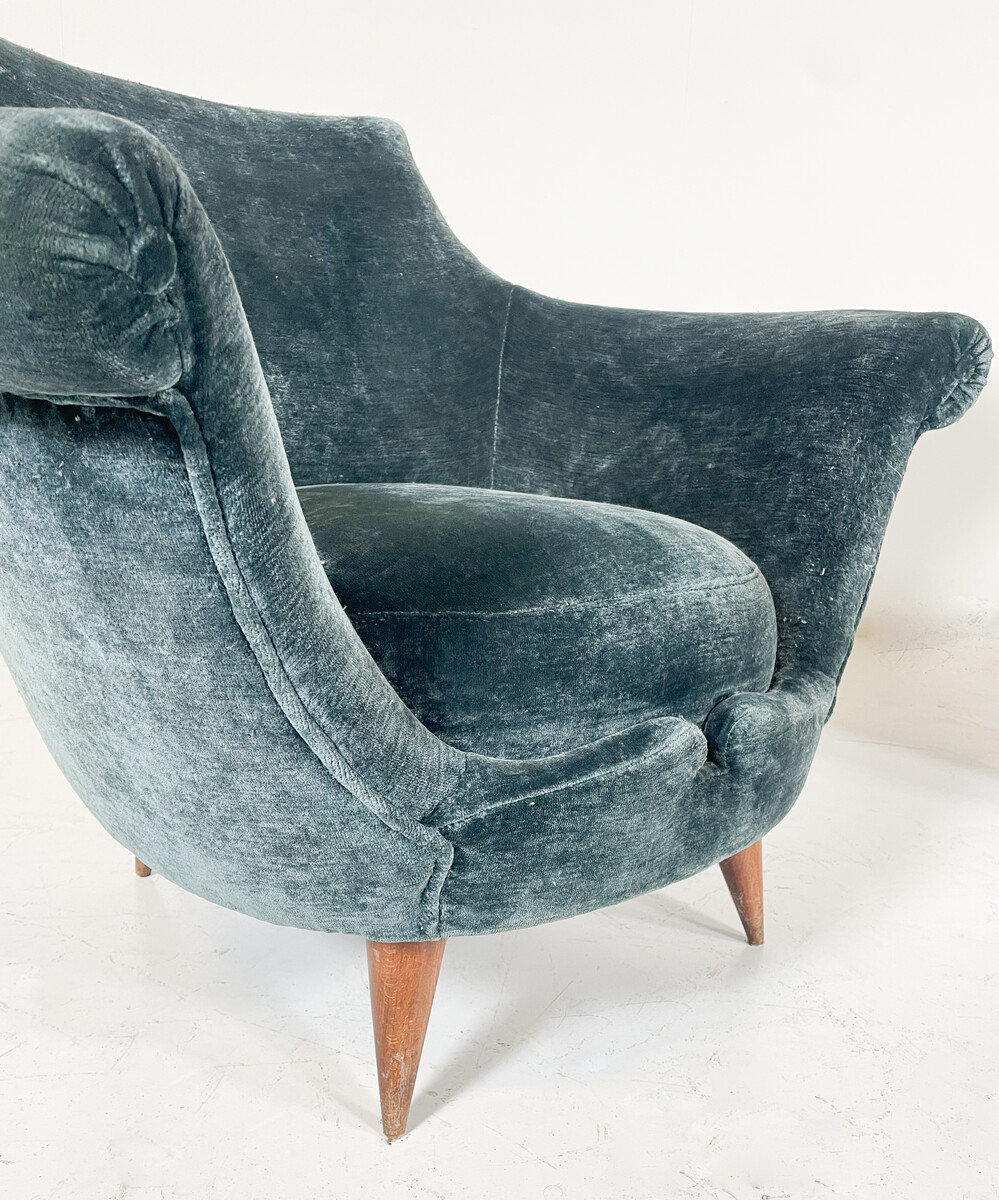 Mid-Century-Modern vintage Club Chair, Italy, 1950S