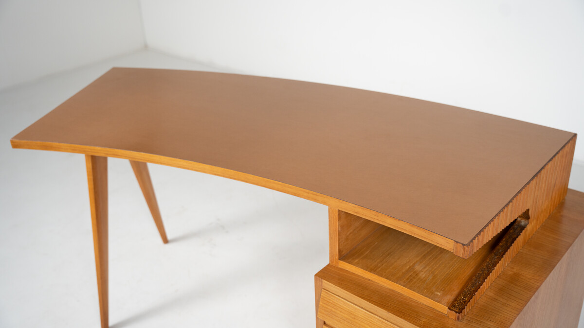 Mid-Century Modern Wooden Desk by Barovero, Italy