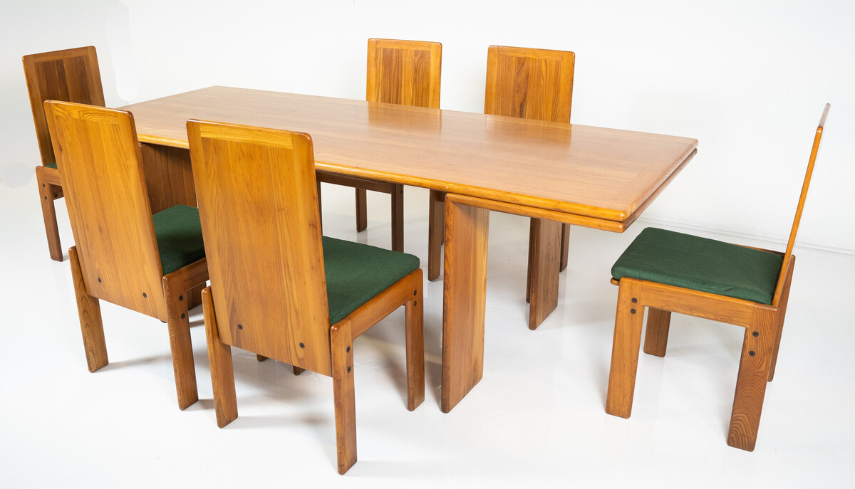 Mid-Century Modern Wooden Dining Table, in the style of Mario Marenco, Italy, 1980s