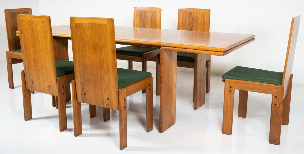 Mid-Century Modern Wooden Dining Table, in the style of Mario Marenco, Italy, 1980s