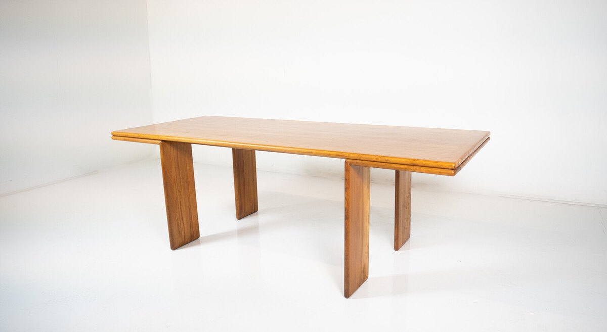 Mid-Century Modern Wooden Dining Table, in the style of Mario Marenco, Italy, 1980s