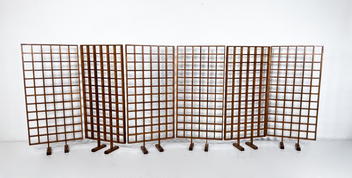 Mid-Century Modern Wooden Screen, 1960s -Sold per panel 