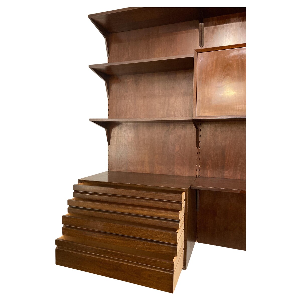 Mid-Century Modern Wooden Wall Unit by Cadovius