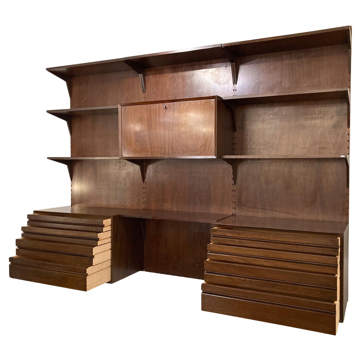 Mid-Century Modern Wooden Wall Unit by Cadovius