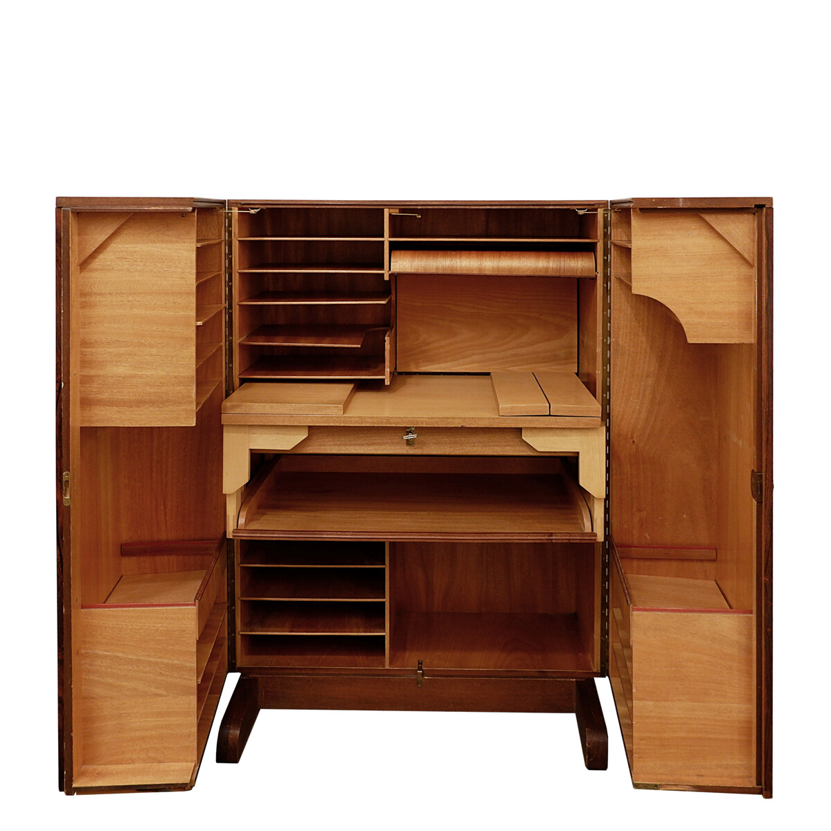 Mid-century Mummenthaler & Meier Magic Box Folding Desk Cabinet -  switzerland 1950s - Desks - Items by category - European ANTIQUES &  DECORATIVE