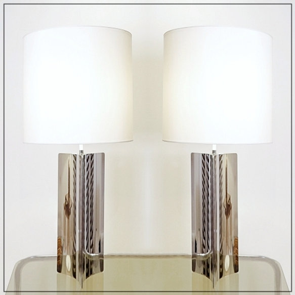 Mid Century pair of lamps in the style of Willy Rizzo, 