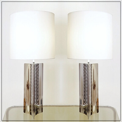 Mid Century pair of lamps in the style of Willy Rizzo, 