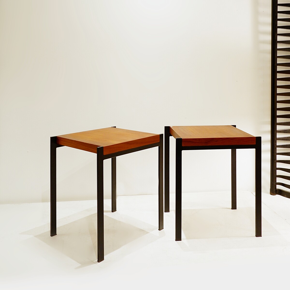 Mid Century pair of side table by Eduard Ludwig for Lotos-Werkkunst