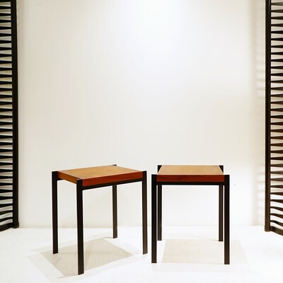 Mid Century pair of side table by Eduard Ludwig for Lotos-Werkkunst