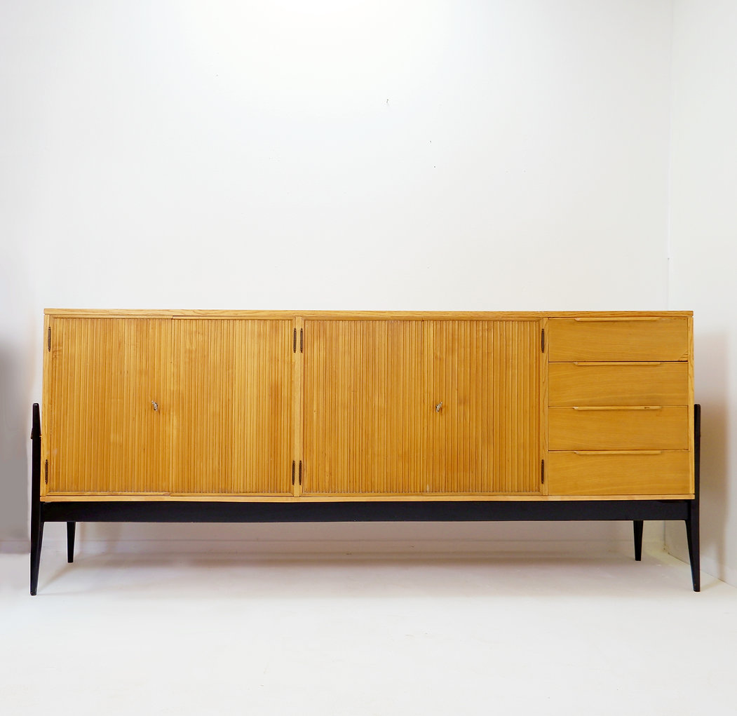 Mid Century Sideboard by Alfred Hendrickx with 4 doors and 4 drawers (c.1956)