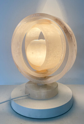 Mid-Century Spherical Alabaster Lamp, 1960s