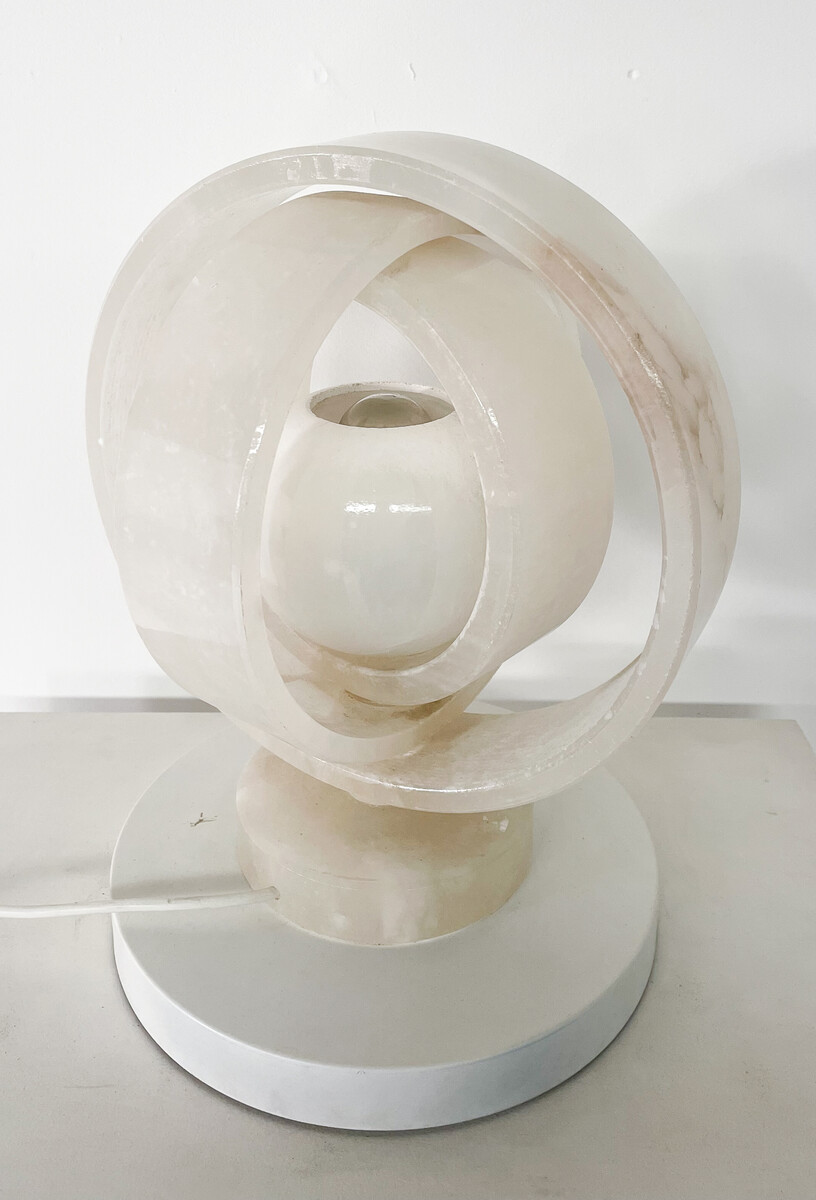 Mid-Century Spherical Alabaster Lamp, 1960s