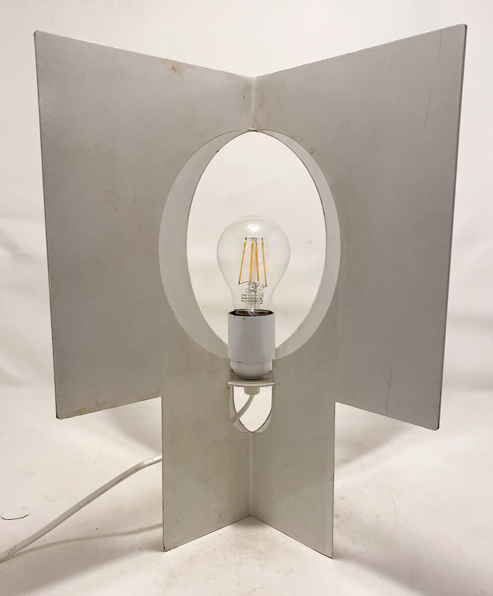 mid century steel lamp, vintage, italy