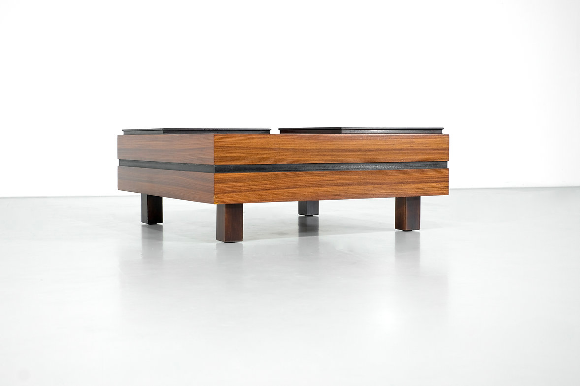 Mid century wooden Coffee table by Carlo Hauner for Forma Italy 1960's.