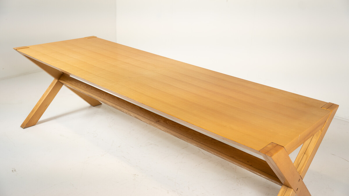 Mid-Century Wooden Dining Table Werther Toffoloni and Piero Palange for Germa, 1970